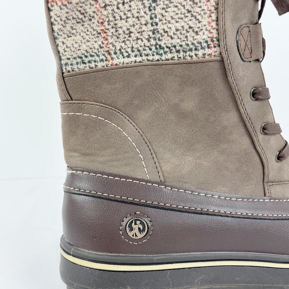 Northside Womens Bishop Winter Boots 11 Brown Lace Up Faux Fur Trim NWOB - Picture 13 of 15